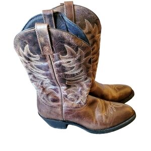 Laredo Men's Brown Leather Western Cowboy Boots Size 10D